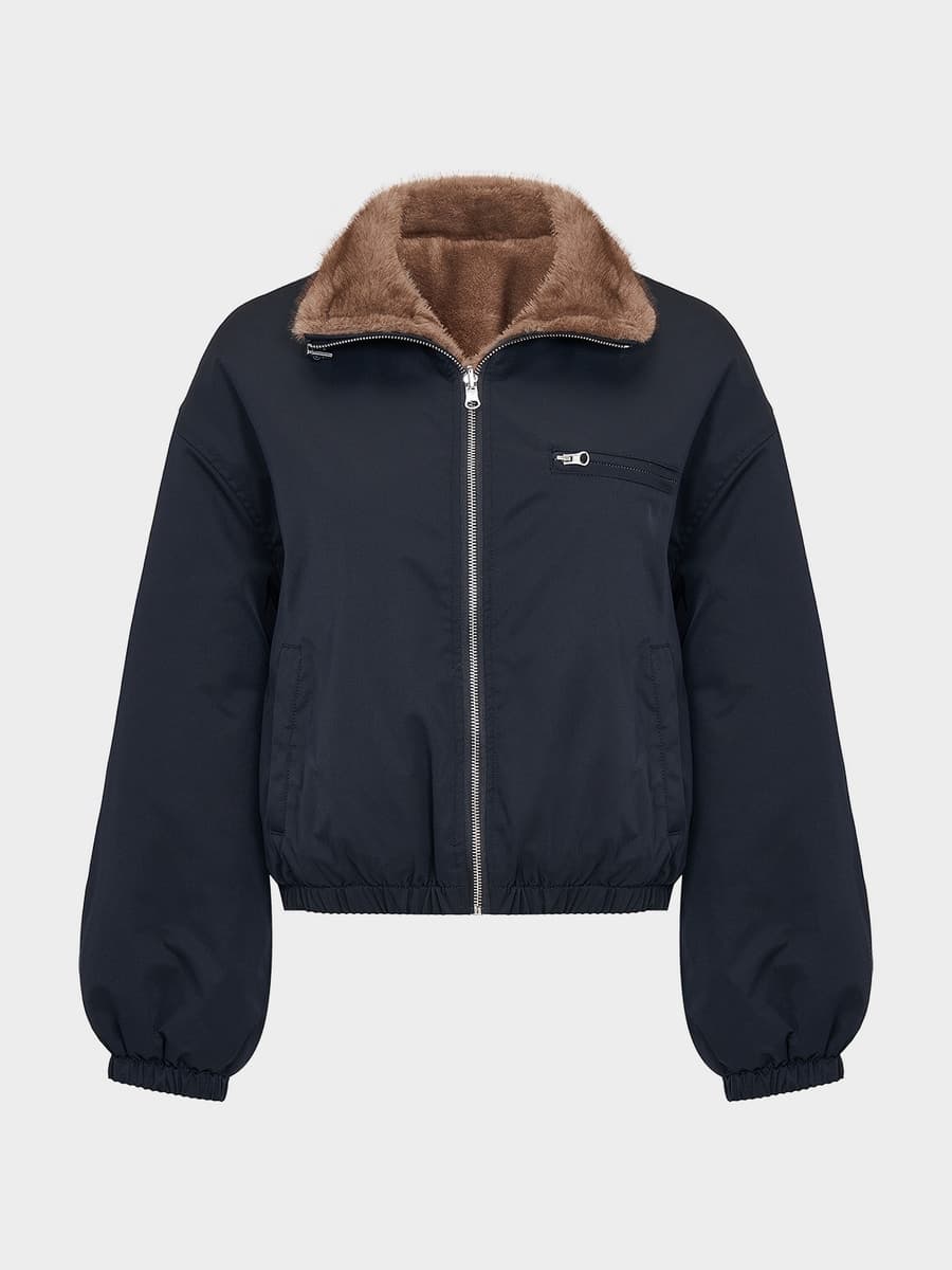 Бомбер с искусственным мехом