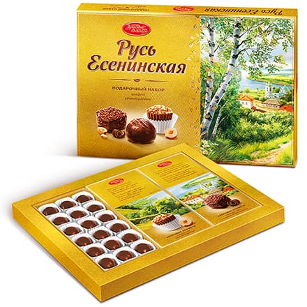 Конфеты в коробке Русь Есенинская, Красный Октябрь, 550 гр