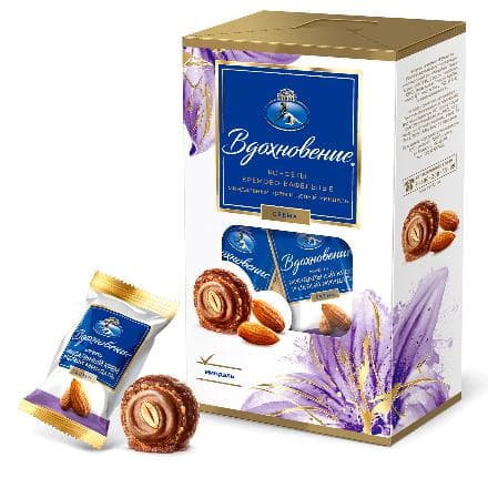 Конфеты Вдохновение с миндальным кремом и целым миндалем, 112 г