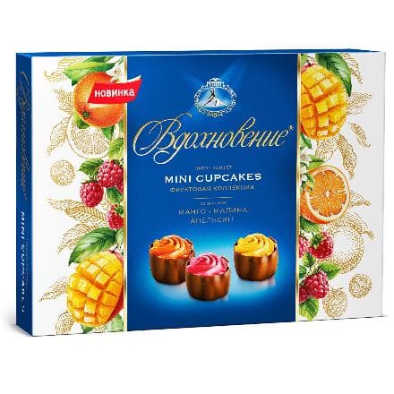 Конфеты Вдохновение Mini Cupcakes, манго, малина, апельсин, 165 гр
