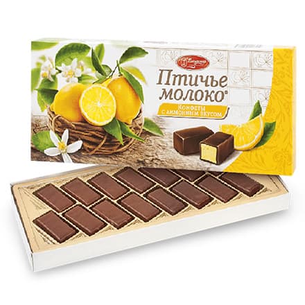 Конфеты Птичье молоко с лимонным вкусом, Пензенская кондитерская фабрика, 200 гр.