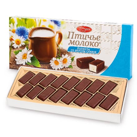 Конфеты Птичье молоко со вкусом сливок, Пензенская кондитерская фабрика, 200 гр