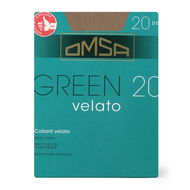 Колготки женские в коробочке OMSA GREEN 20 den (Caramello) р-р 3