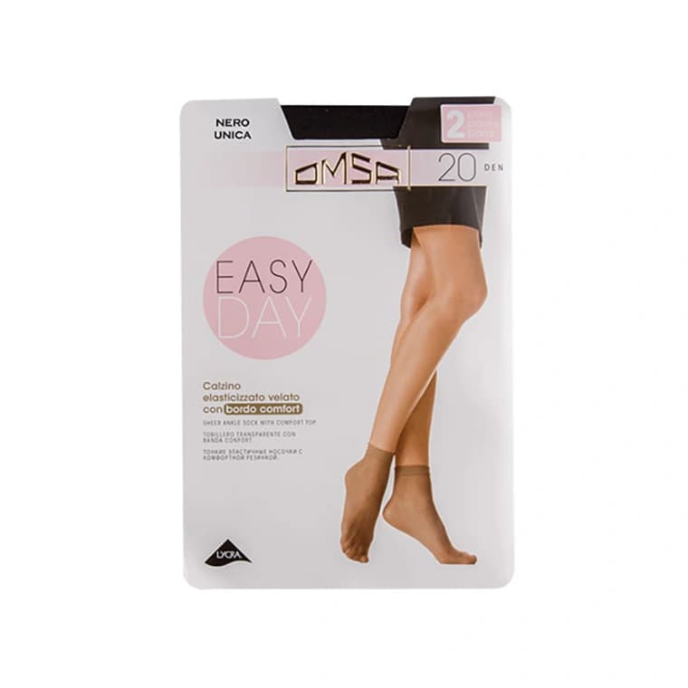 Носки женские OMSA CALZINO EASY DAY 20 den (Nero) 2 пары