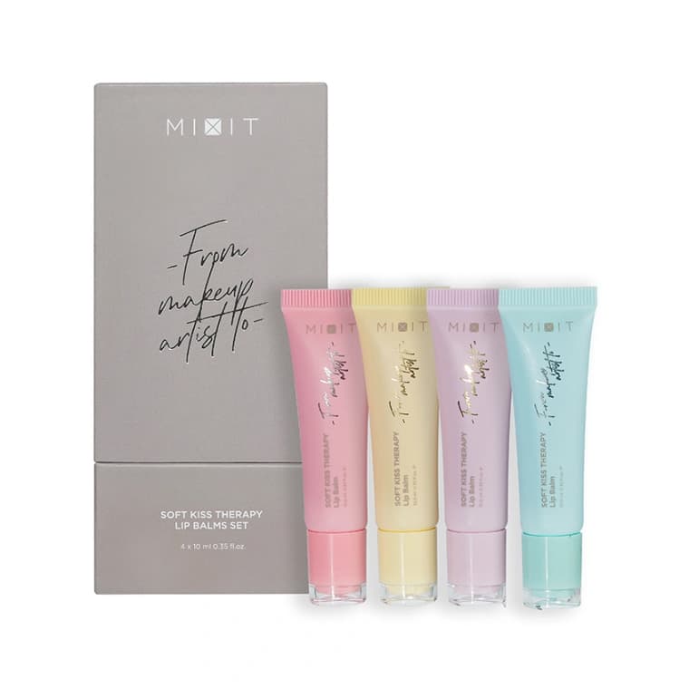 Подарочный набор бальзамов для губ MIXIT SOFT KISS THERAPY ухаживающих 4x10 мл