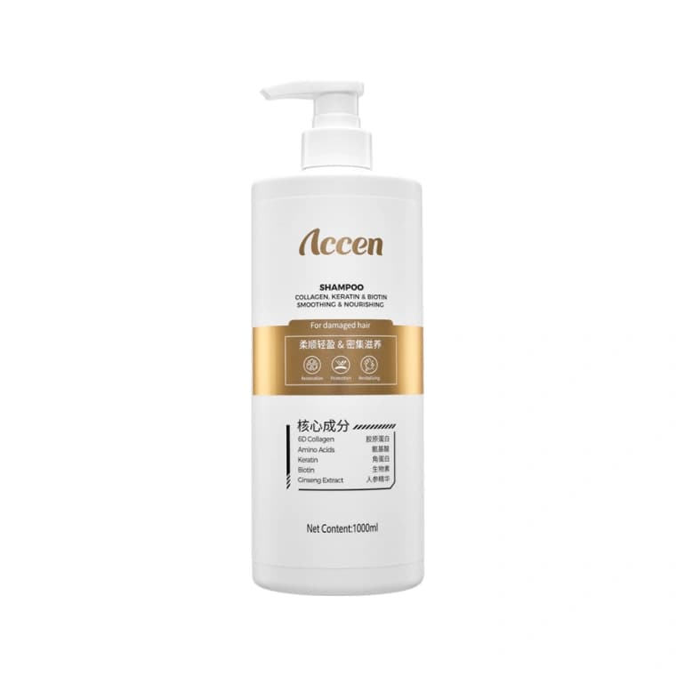 Шампунь для волос ACCEN COLLAGEN, KERATIN & BIOTIN питательный для гладкости волос 1000 мл