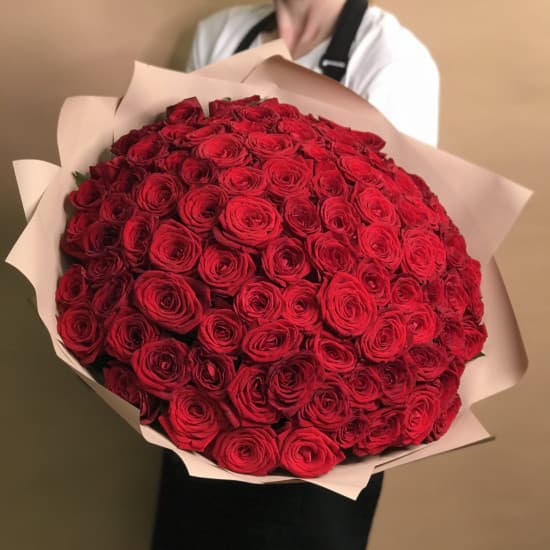 Букет из 101 красной розы (40 см)