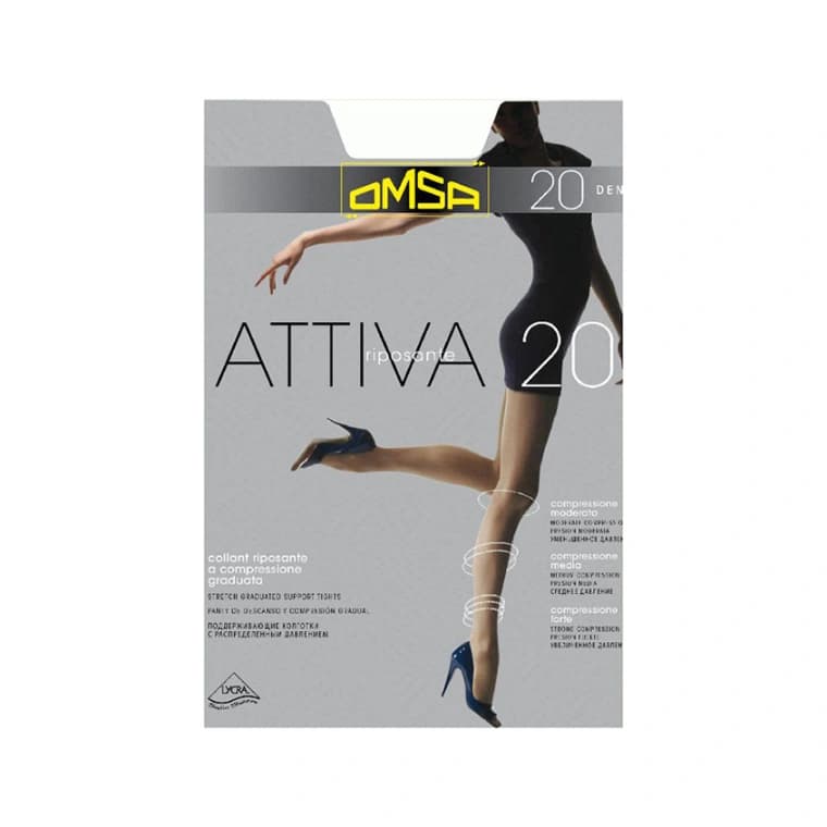 Колготки женские OMSA ATTIVA 20 den (Nero) р-р 5