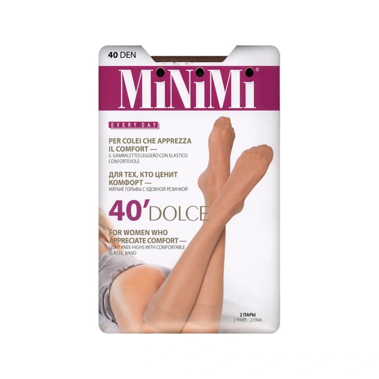 Гольфы женские MINIMI DOLCE 40 den (Nero) 2 пары